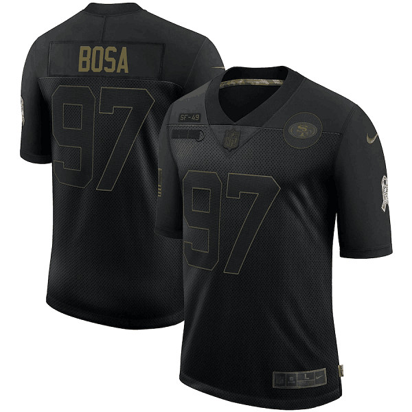Men's San Francisco 49ers #97 Nick Bosa 2020 Black Salute To Service Limited Stitched NFL Jersey